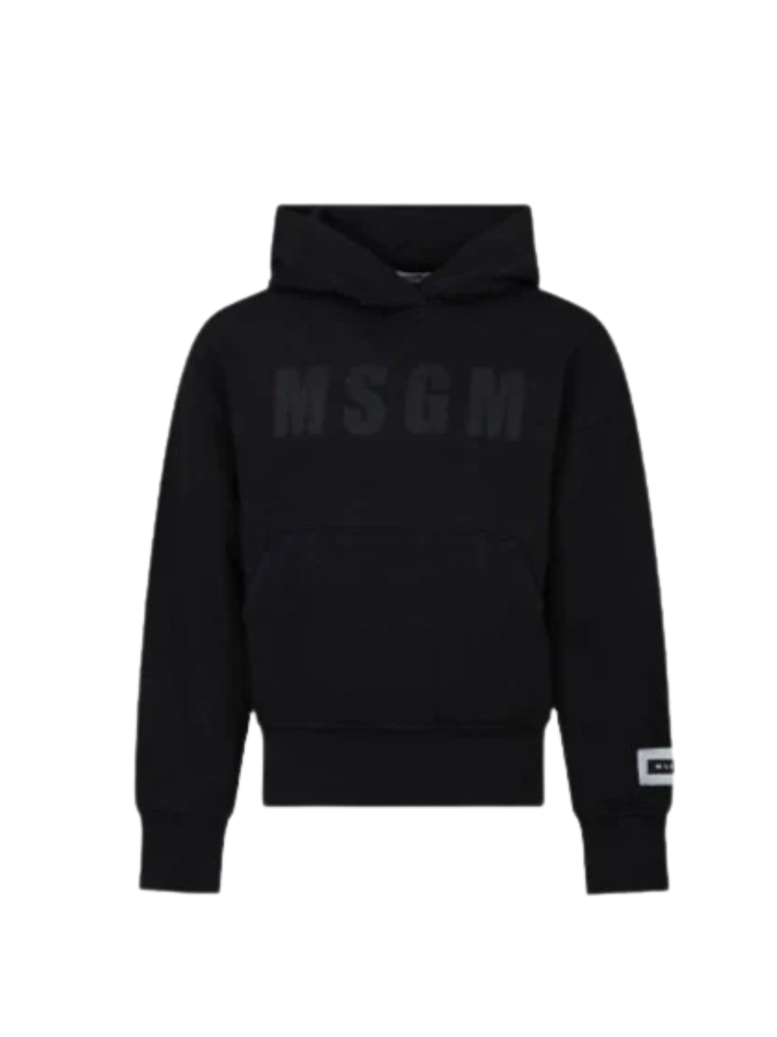 FELPA CAPPUCCIO NERA MSGM BAMBINO