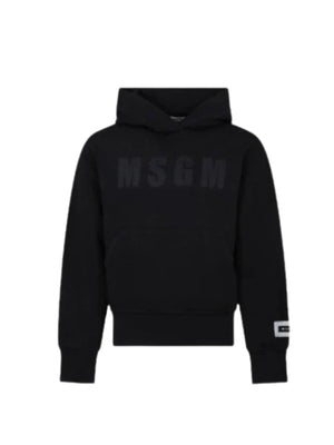 FELPA CAPPUCCIO NERA MSGM BAMBINO
