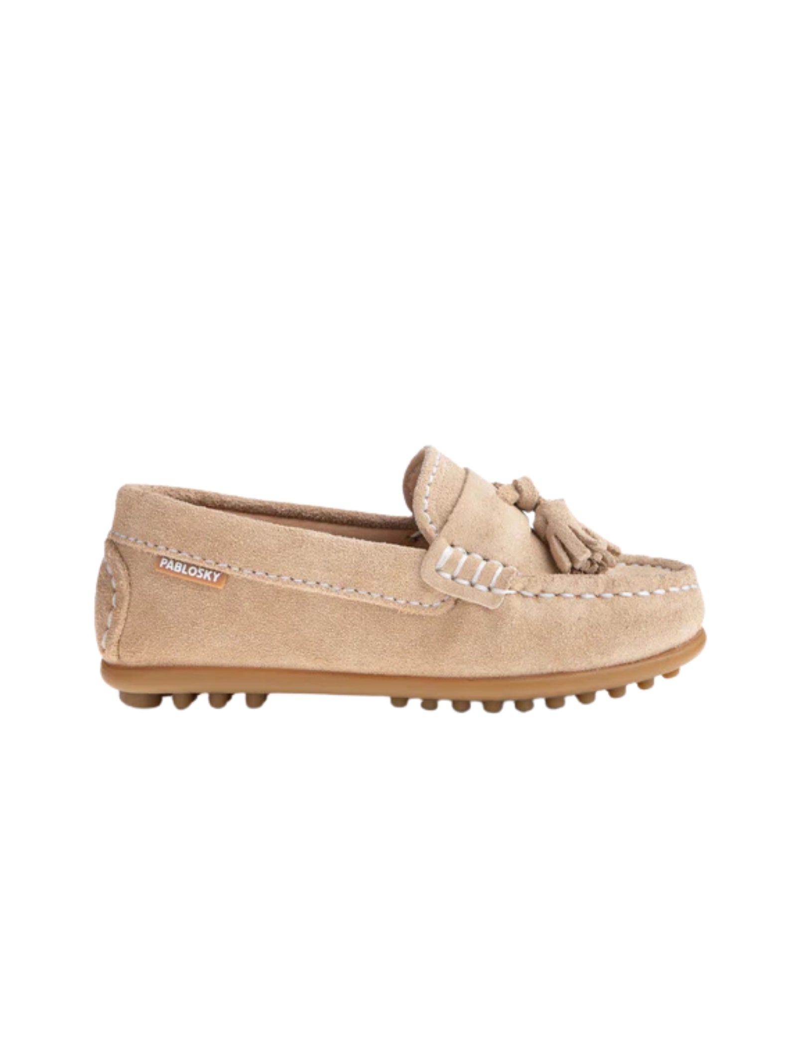 MOCASSINI CON NAPPINE CAMOSCIO BEIGE PABLOKSY