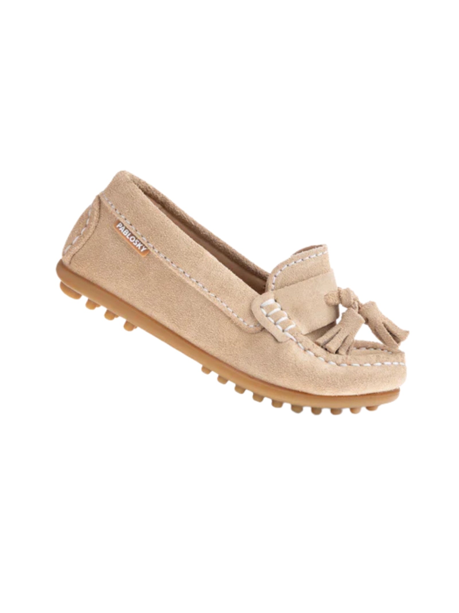 MOCASSINI CON NAPPINE CAMOSCIO BEIGE PABLOKSY