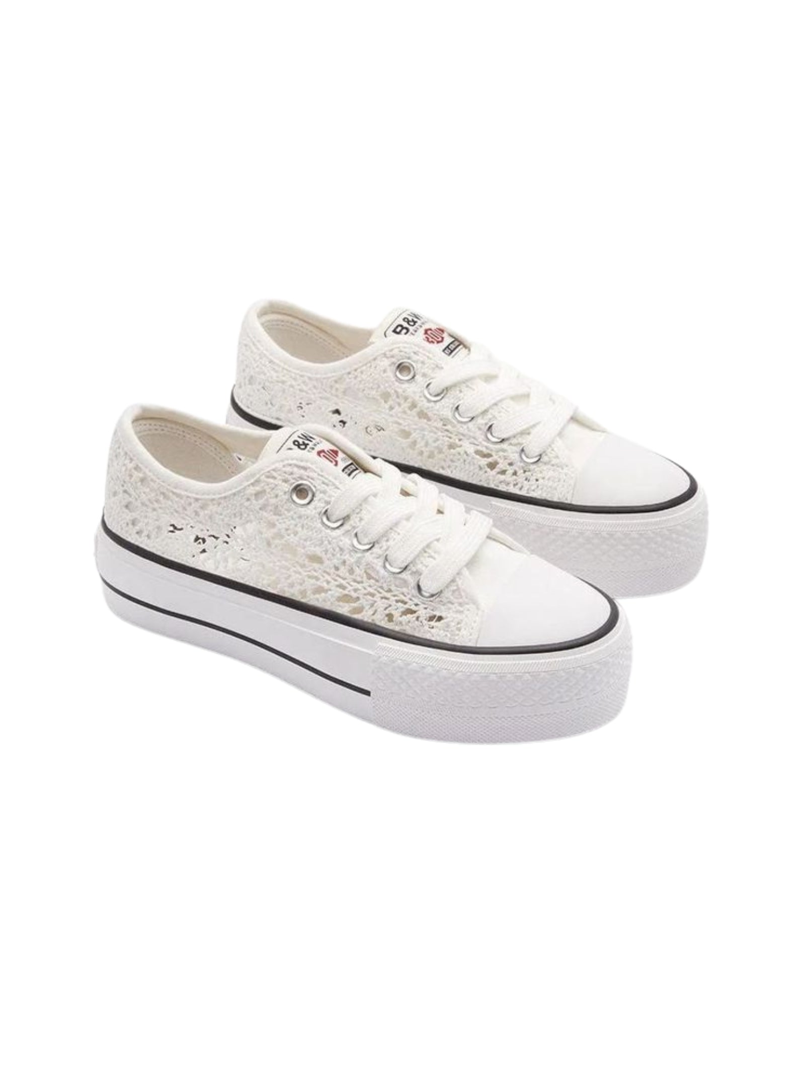 SNEAKERS BAMBINA B&W PIZZO PLATFORM