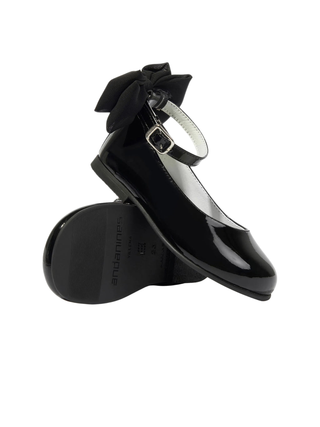 BALLERINE VERNICE NERO CON FIOCCO ANDANINES