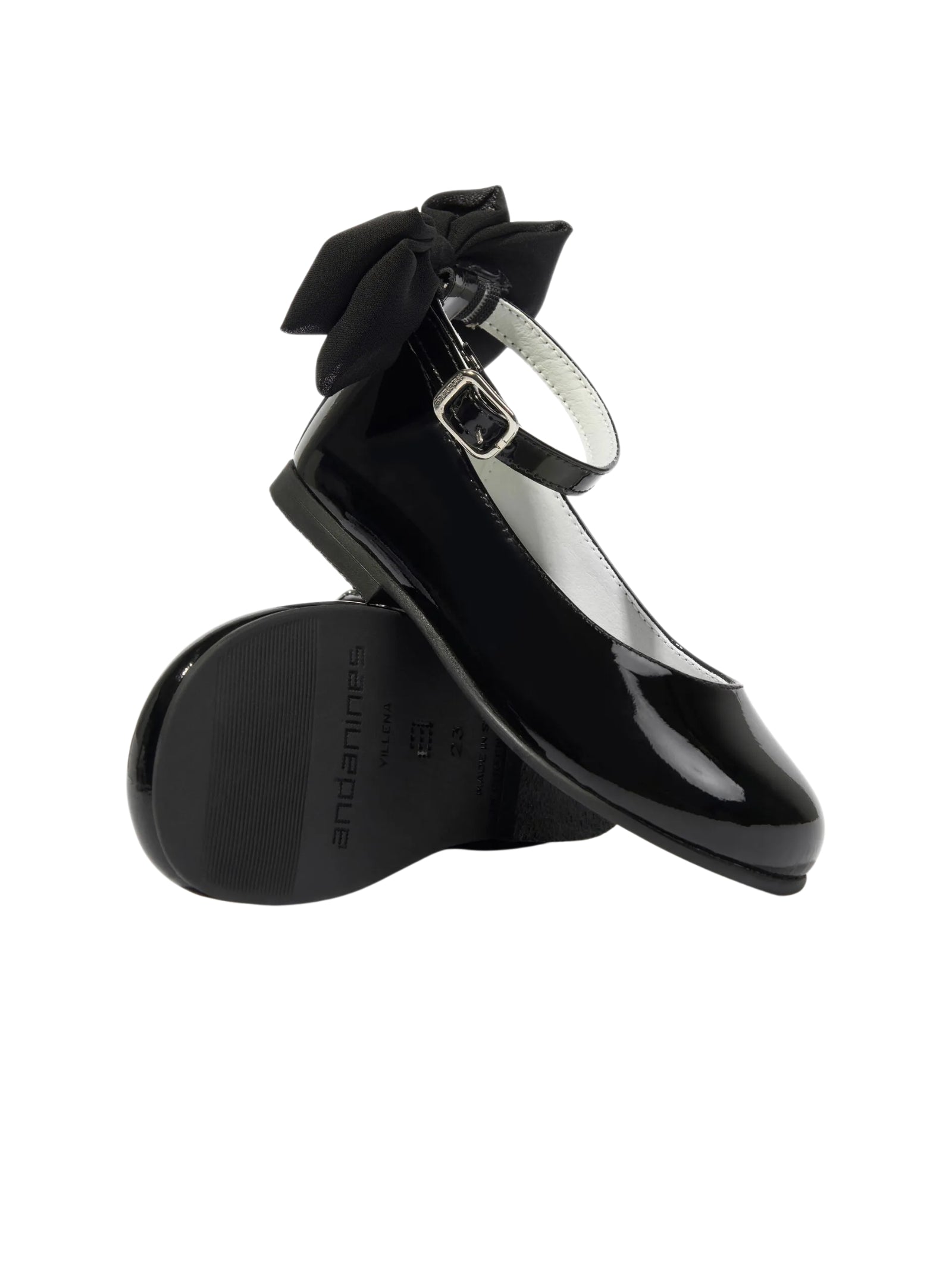 BALLERINE VERNICE NERO CON FIOCCO ANDANINES