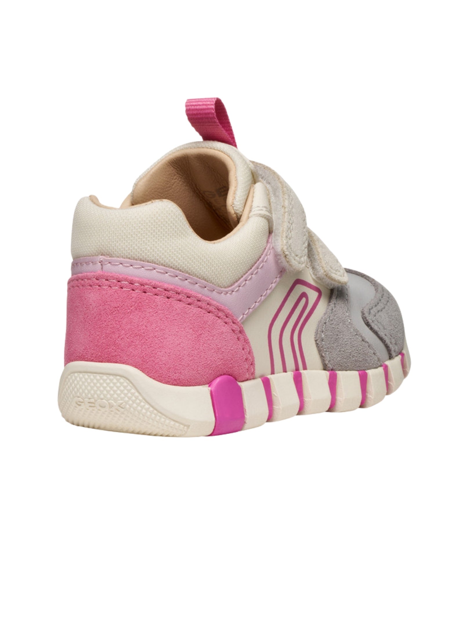 SNEAKERS GREY FUCSIA GEOX BAMBINA