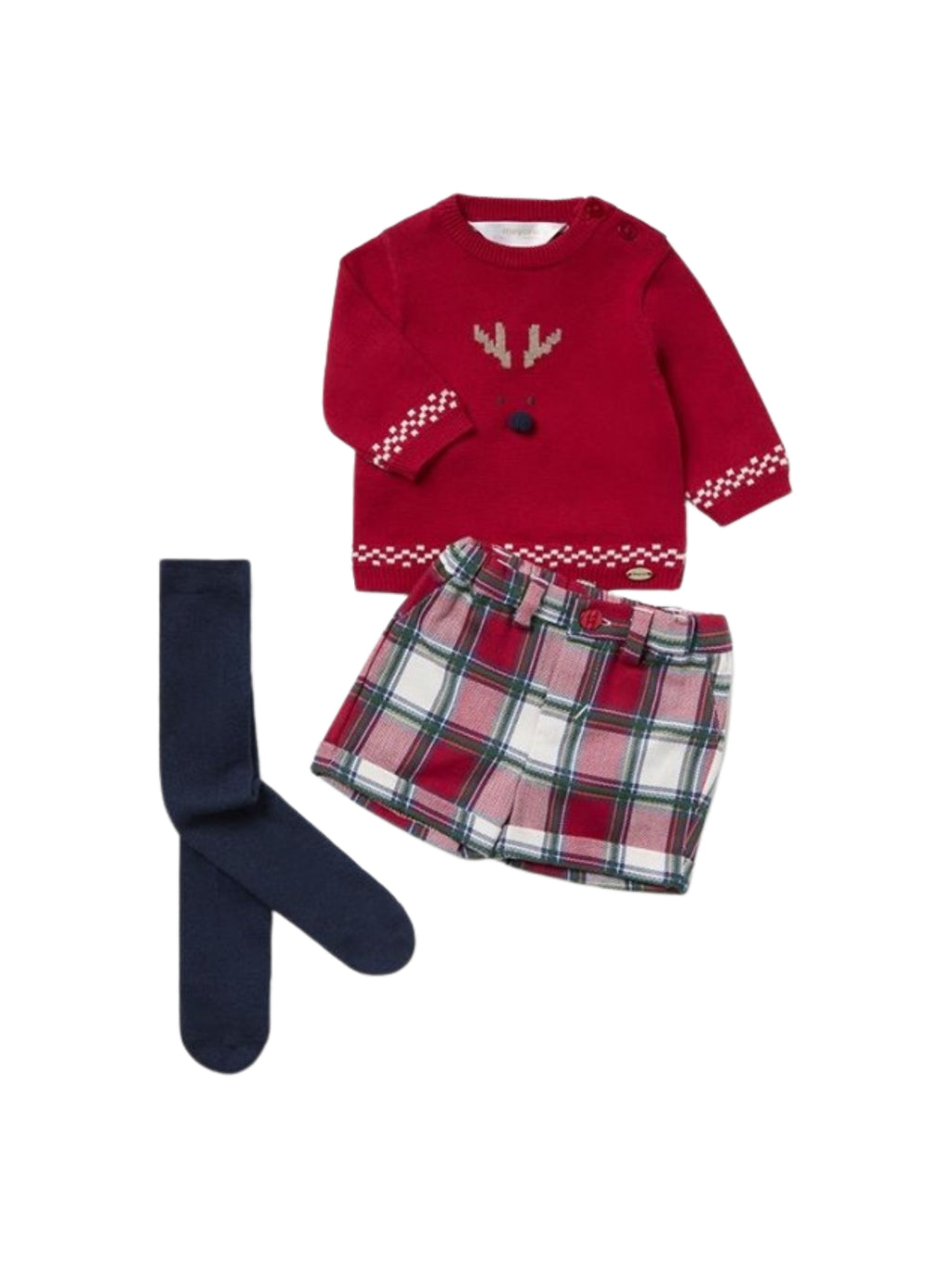 SET MAGLIONCINO SHORTS E CALZE NEONATO